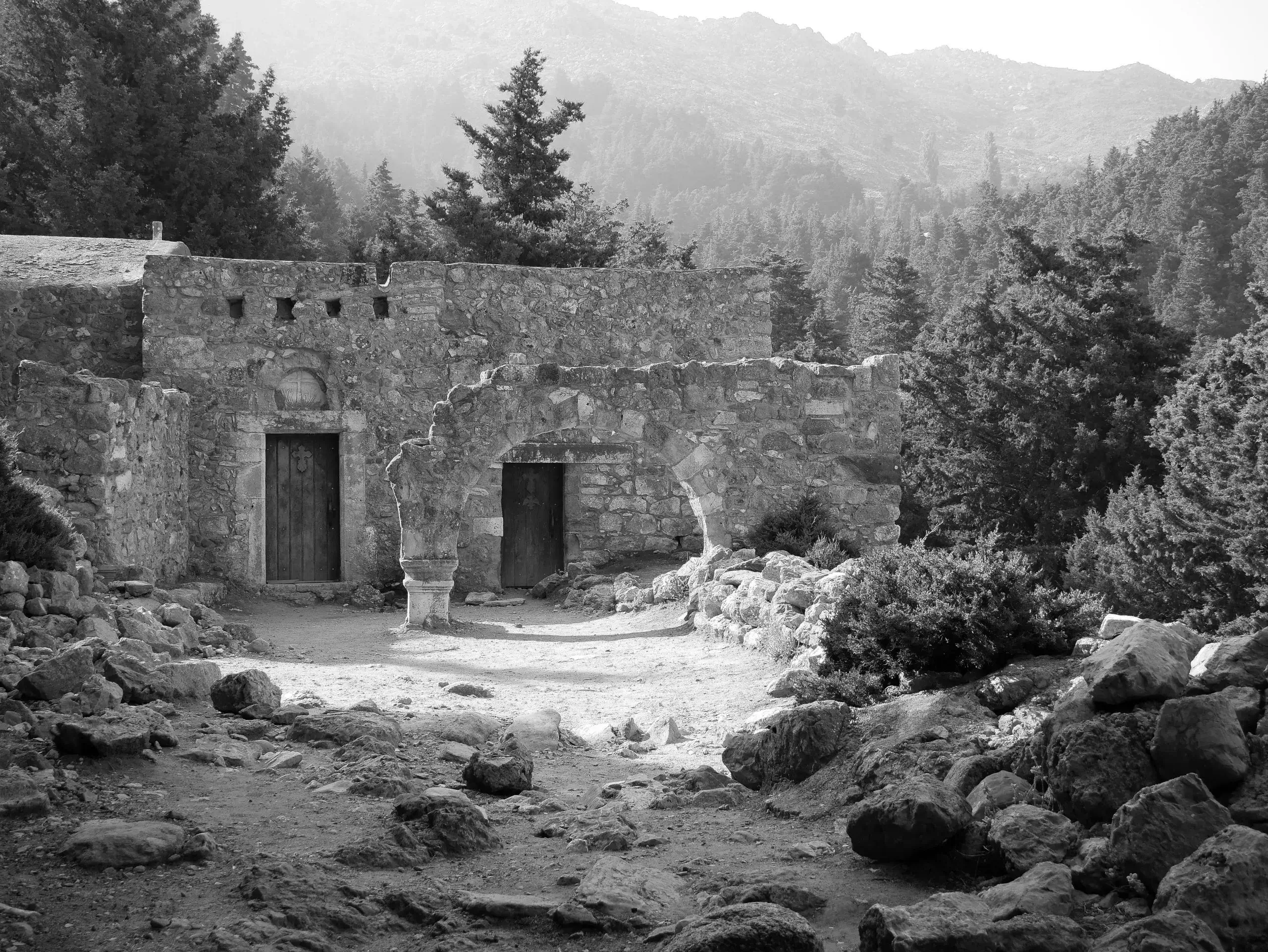 Ein Kirchenruine der Templer im Agios Pili auf der Insel Kos